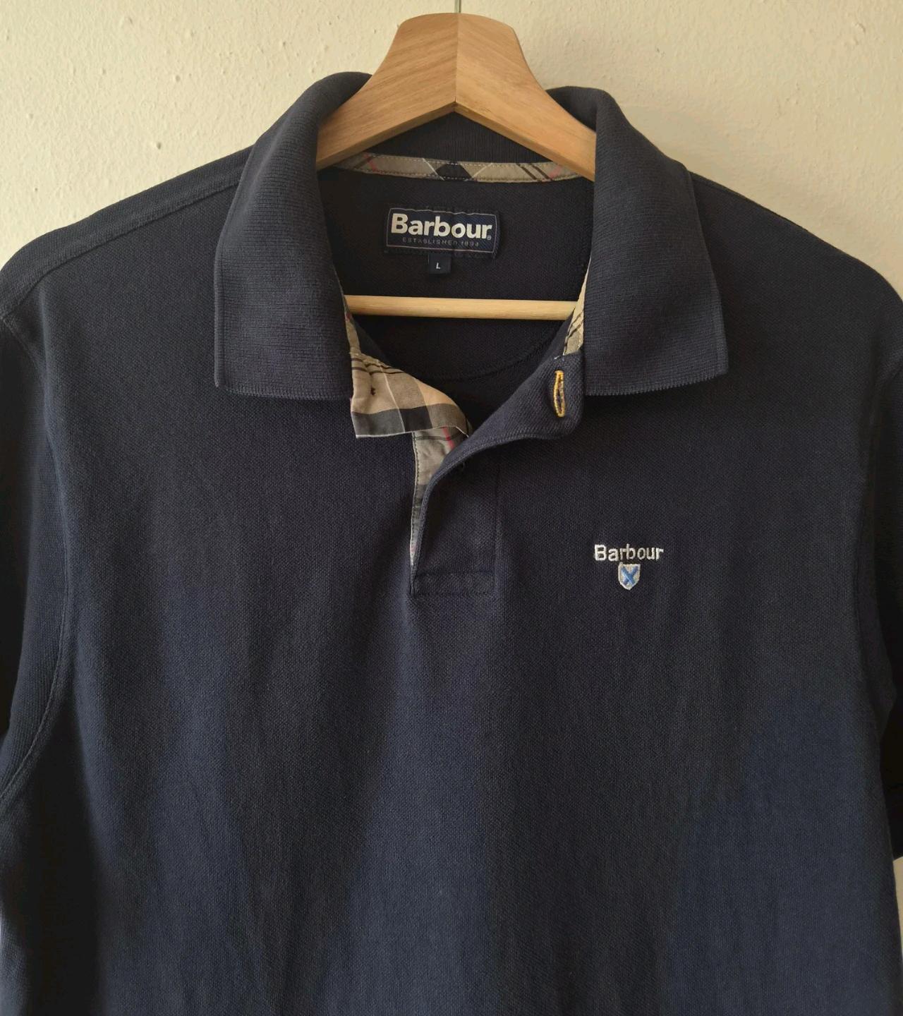 바버 Barbour 남성 네이비 반팔PK티셔츠 3