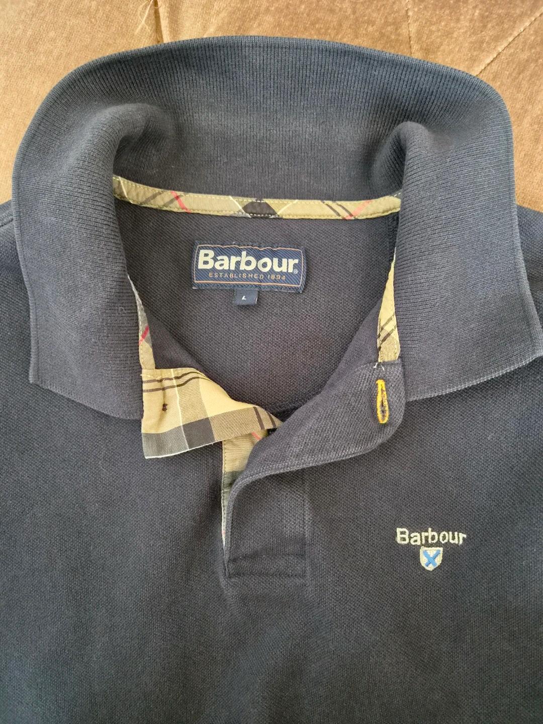 바버 Barbour 남성 네이비 반팔PK티셔츠 4