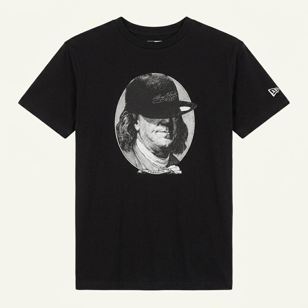 여성 뉴에라 New Era 벤자민 프랭클린 반팔 티셔츠 S 블랙 1