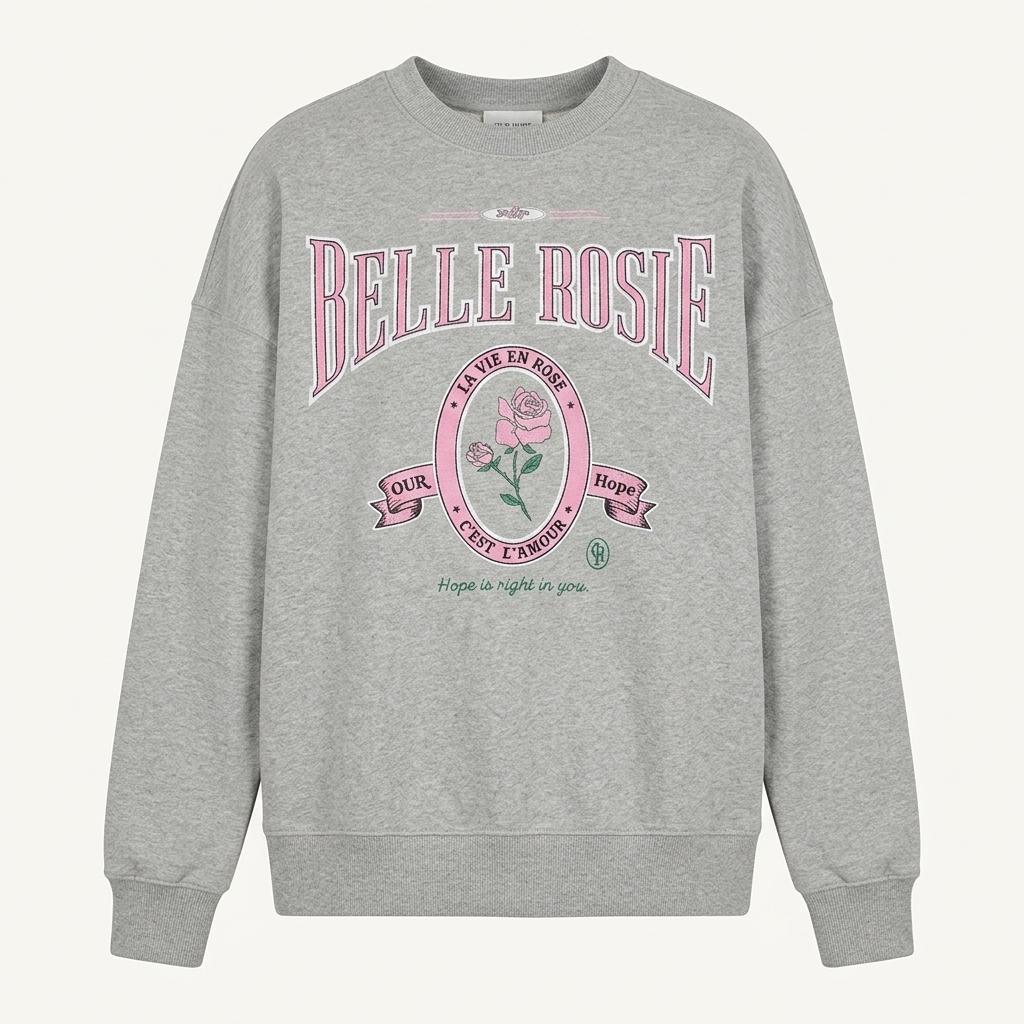 아워호프 Belle Rose Sweatshirt - Melange Grey 맨투맨