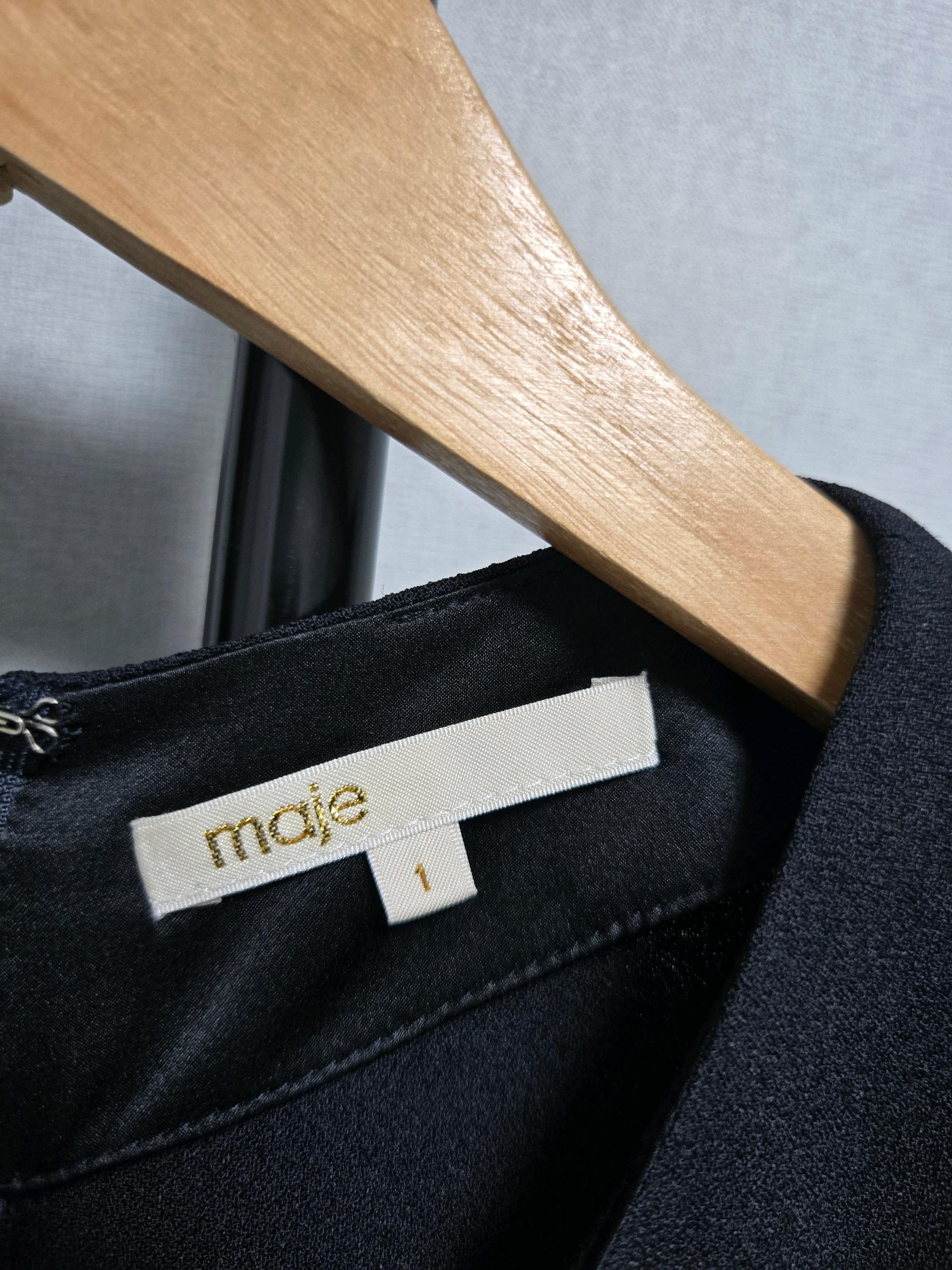 마쥬 Maje 레이스 디테일 긴팔 원피스 블랙 4