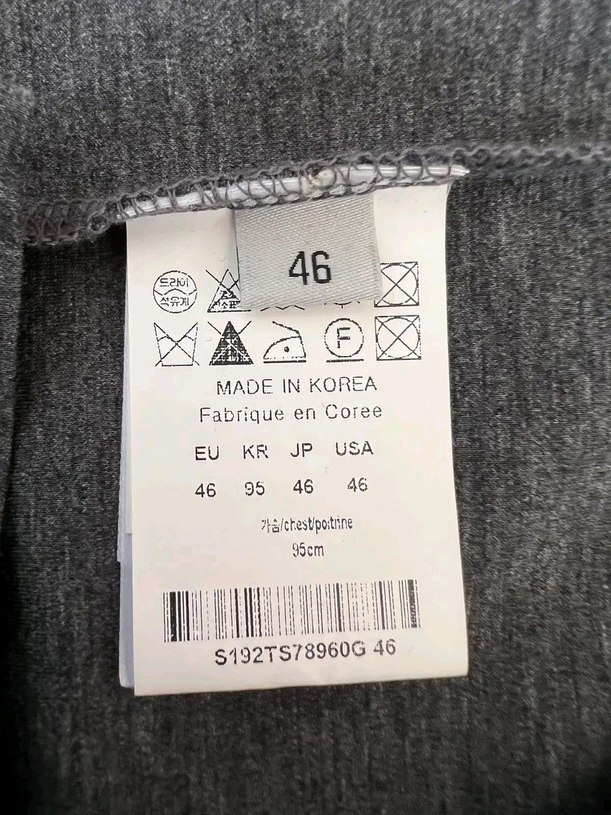 솔리드옴므 남성 차콜그레이 노카라헨리넥 반팔티셔츠 46 8
