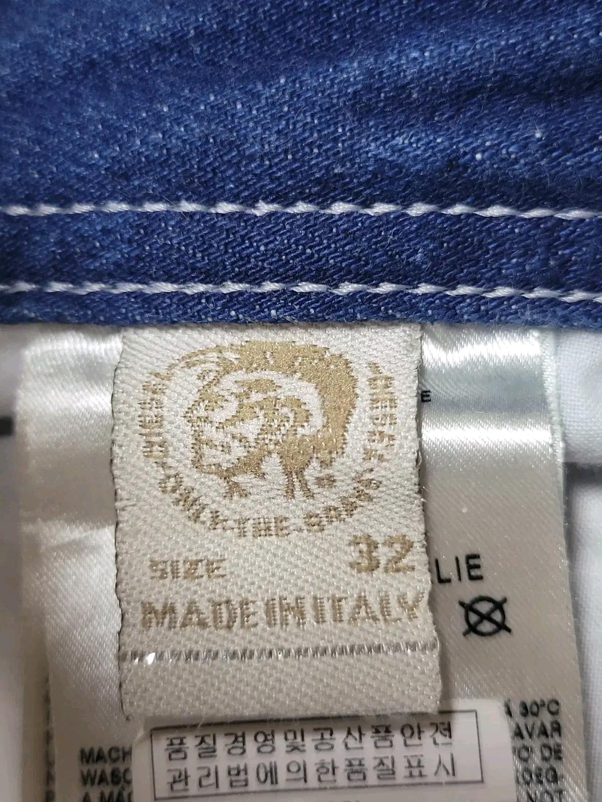 디젤 남성 네이비 워싱 데님팬츠  32 10