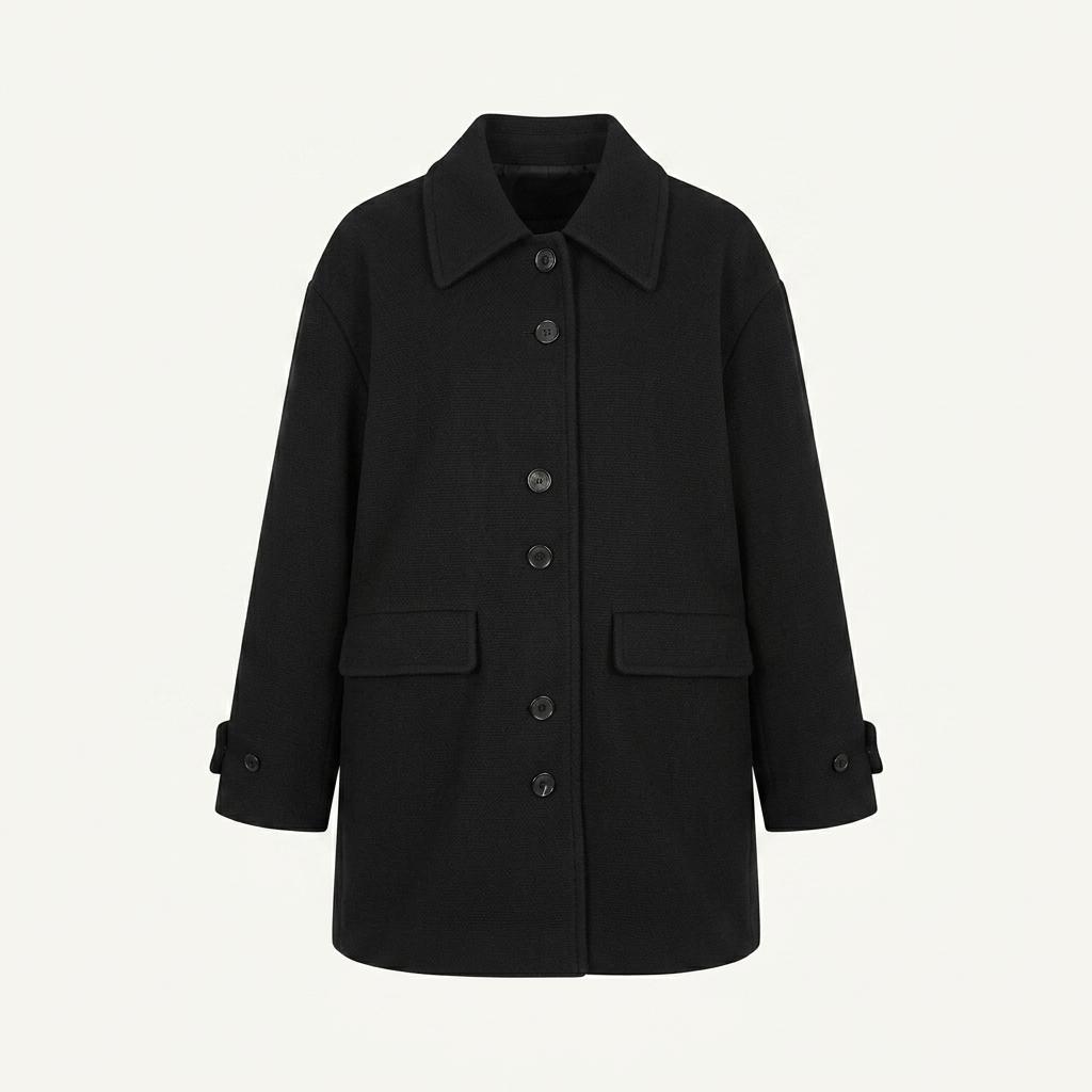 엔조블루스 와플 하프 코트 Black 1