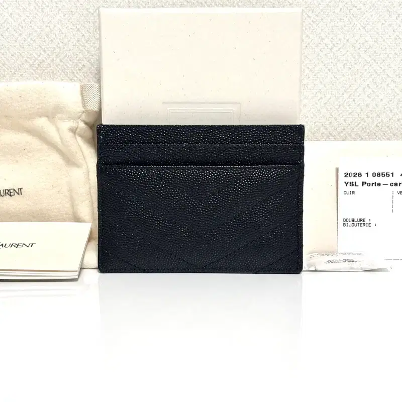 생로랑 YSL 로고 금장 마틀라세 카드지갑 3