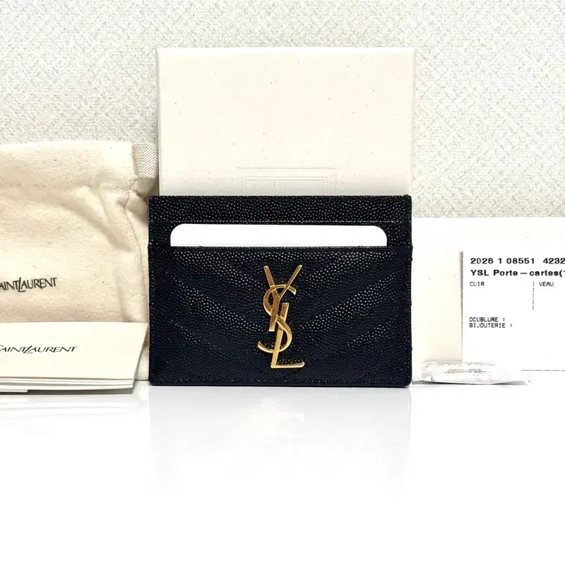 생로랑 YSL 로고 금장 마틀라세 카드지갑 2