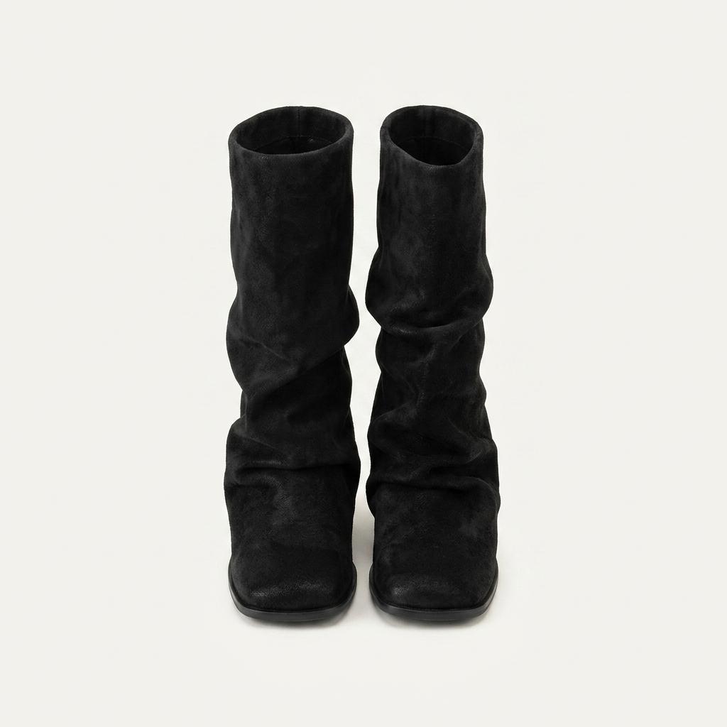 @9547 블랙 235-폴딩 워머부츠 4cm 고퀄리티 소가죽 미들부츠-새상품 1
