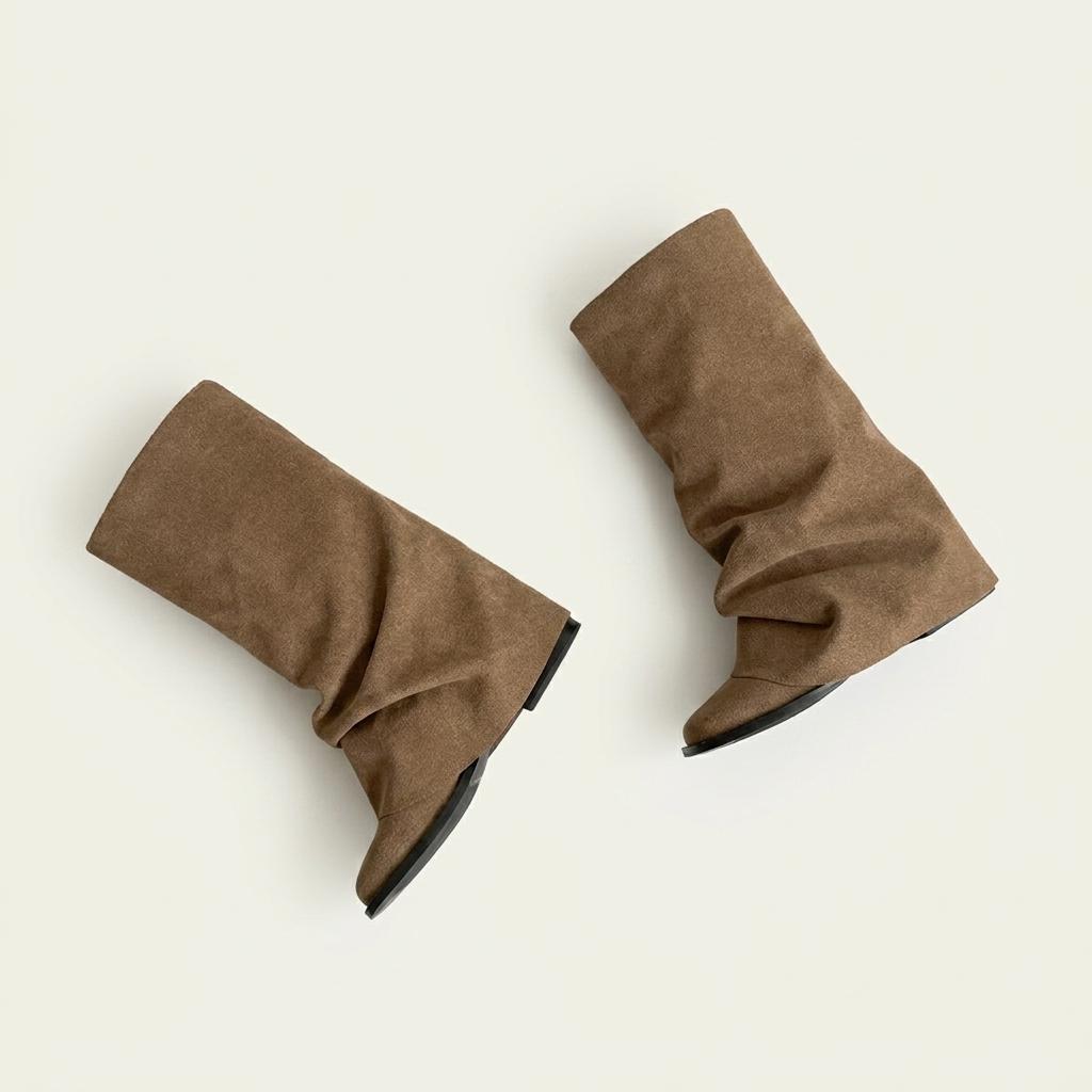 @9547 브라운 240-폴딩 워머부츠 4cm 고퀄리티 소가죽 미들부츠-새상품 1