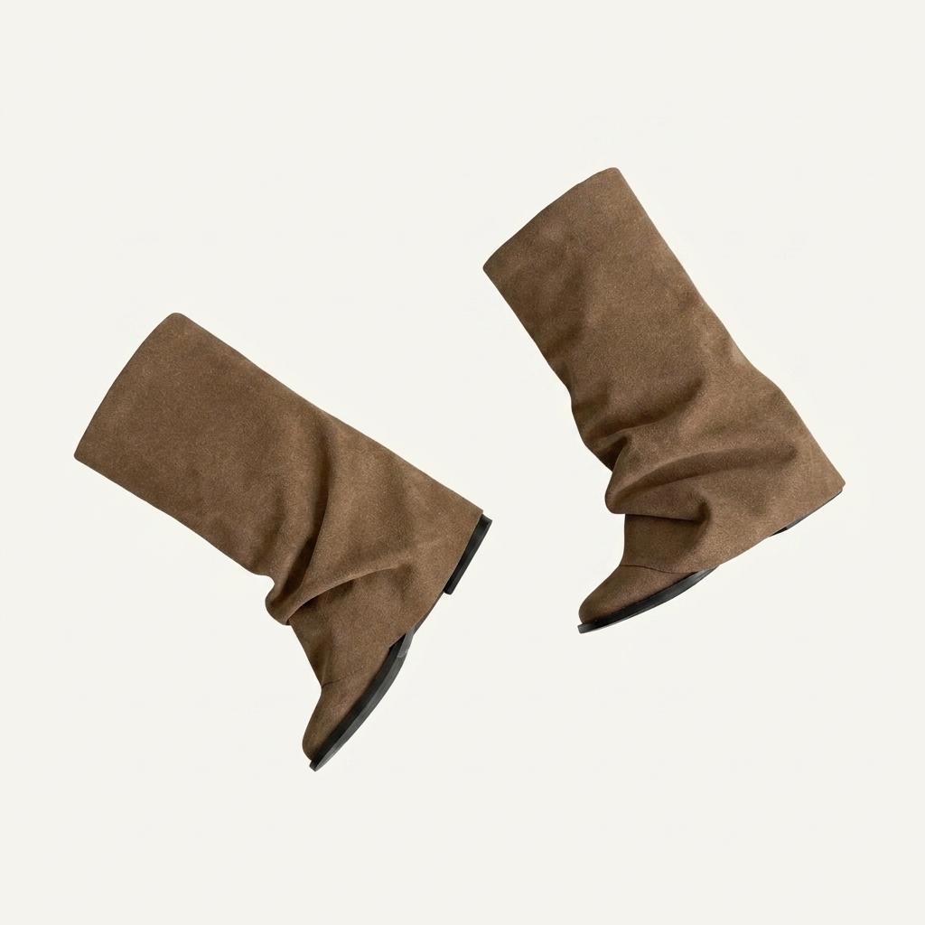@9547 브라운 230-폴딩 워머부츠 4cm 고퀄리티 소가죽 미들부츠-새상품 1