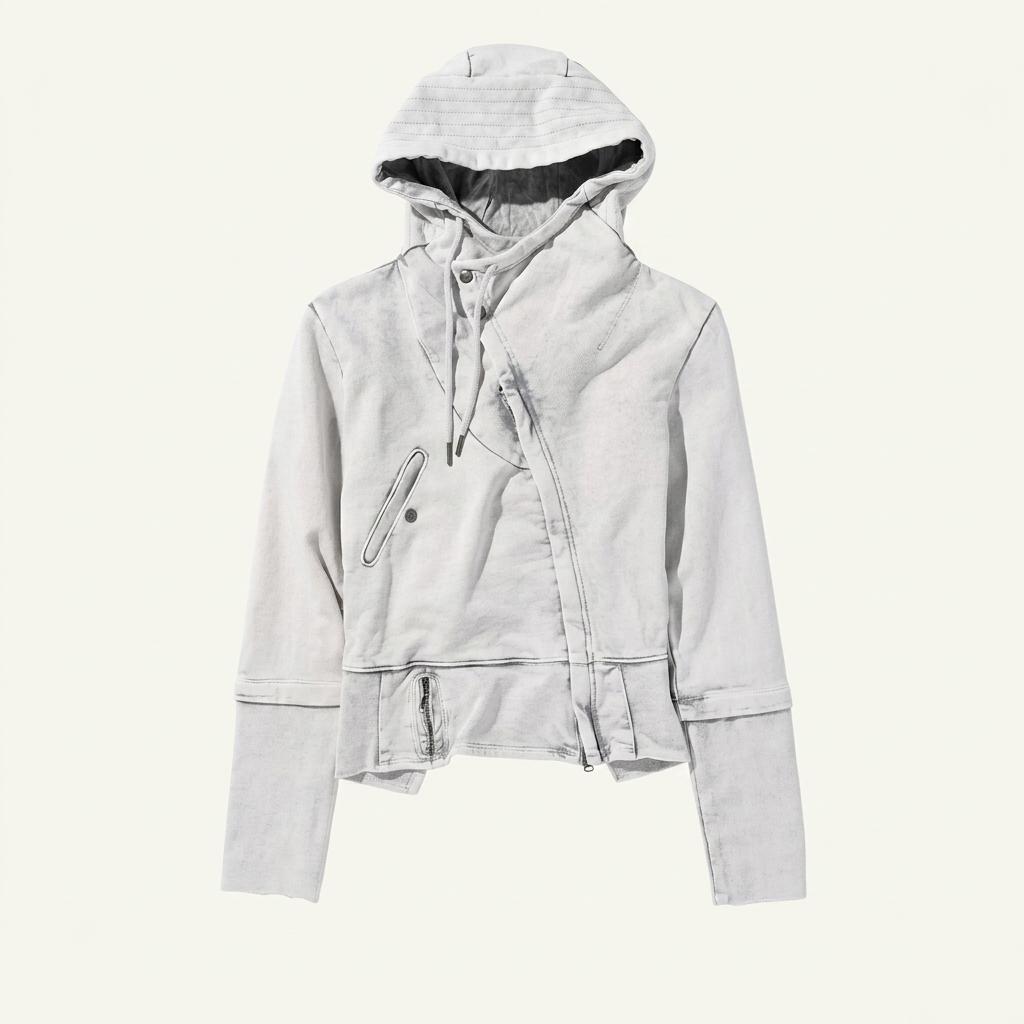 미스치프 Mschf 어시메트릭 후디 집업 washed grey색상 M사이즈 1