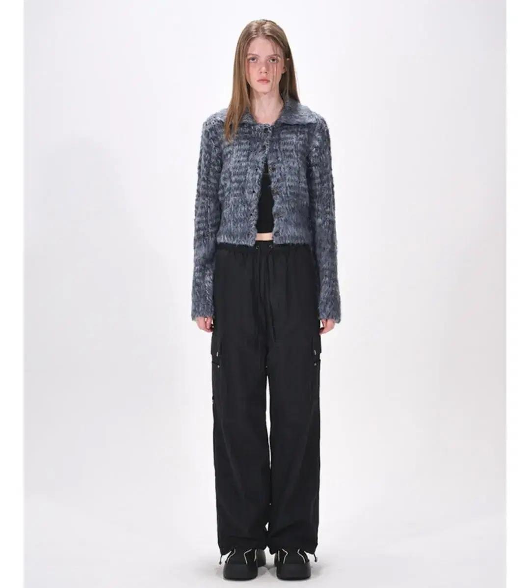 에트몽 color blend brush knit cardigan,navy 4