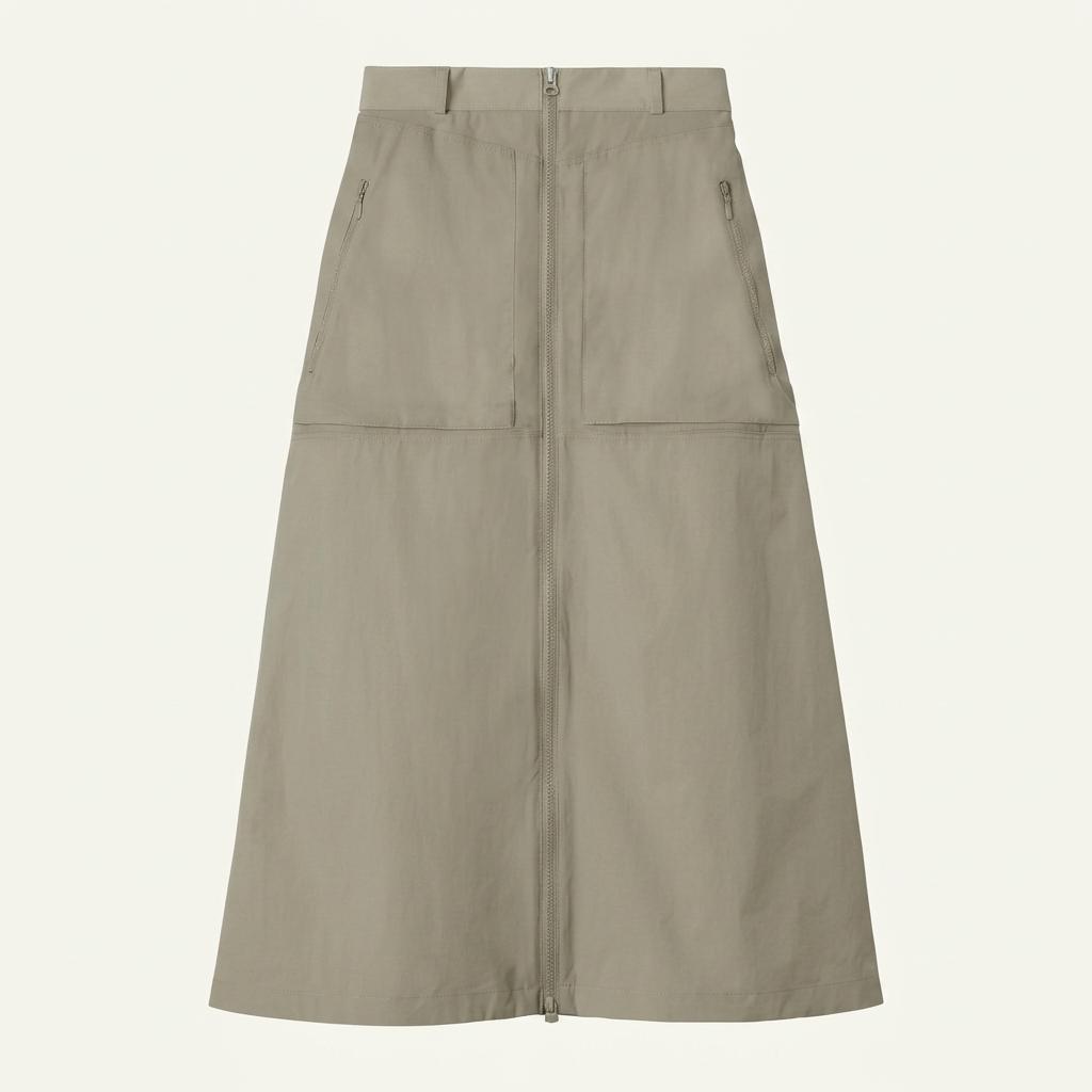 데상트 lightweight wrap skirt 카키 SQ312KPT81