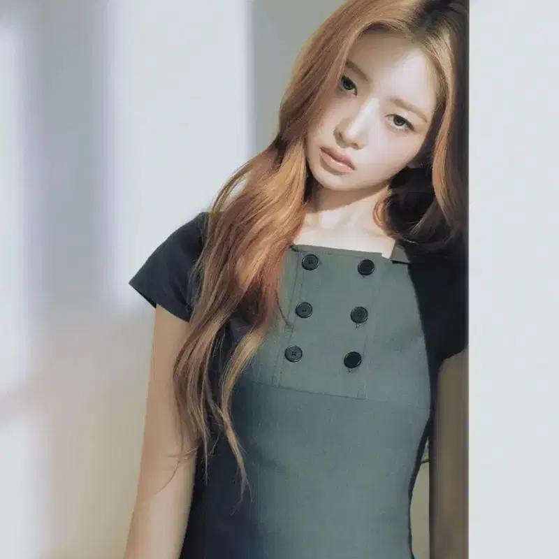 미세키서울 더블 버튼 셔츠 탑 차콜 2