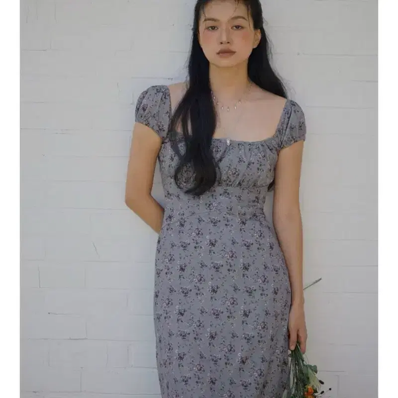 루루서울 Upper East Frill Dress (Charcoal) 3