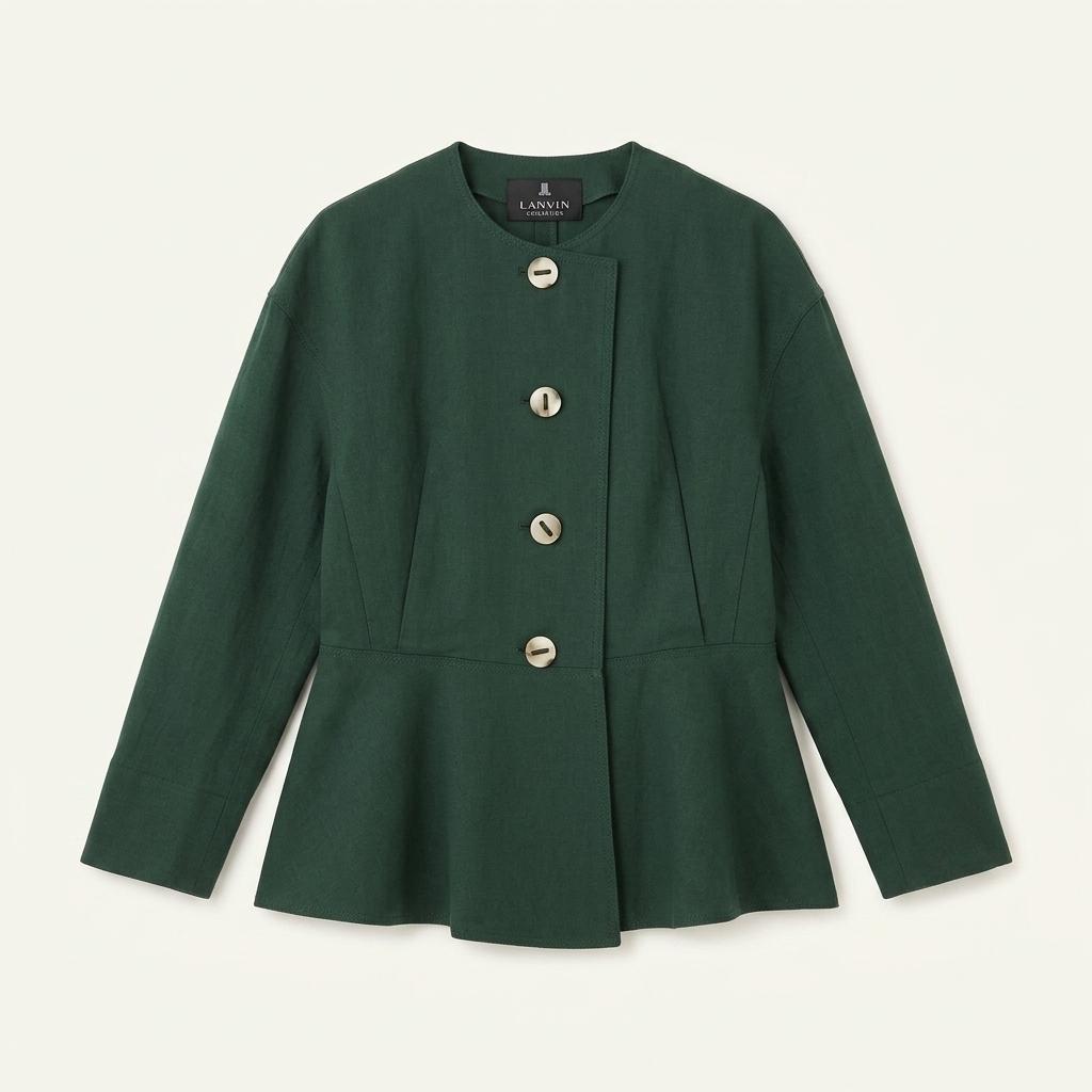 랑방컬렉션(LANVIN) 린넨 블렌드 페플럼자켓 55 1