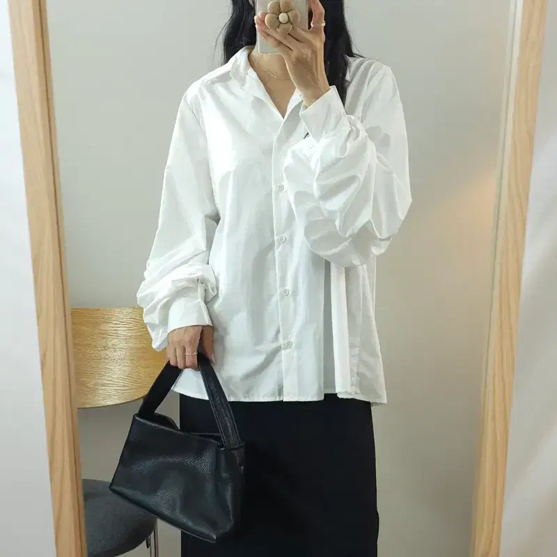 (F/새상품)제너럴아이디어 여성 긴팔 셔츠 셔링 플리츠 W4470 3