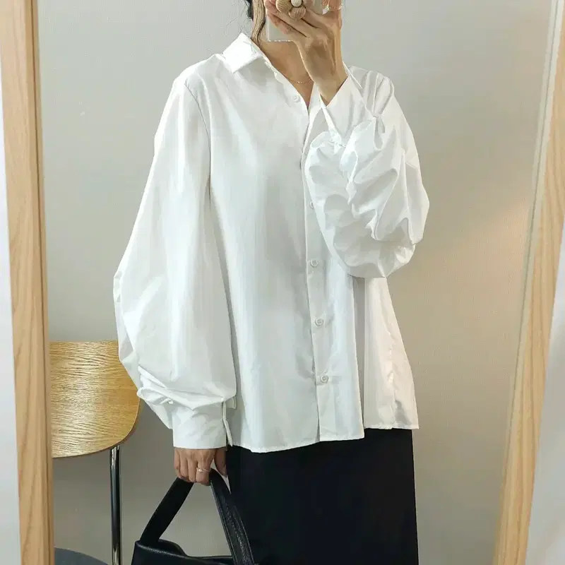 (F/새상품)제너럴아이디어 여성 긴팔 셔츠 셔링 플리츠 W4470 2