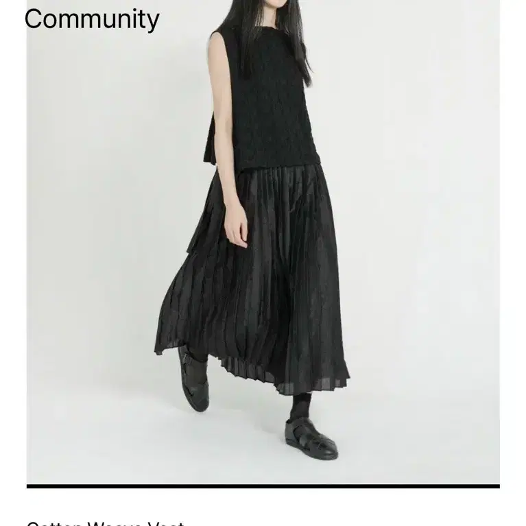 유노이아 Cotton Weave Vest 블랙 5