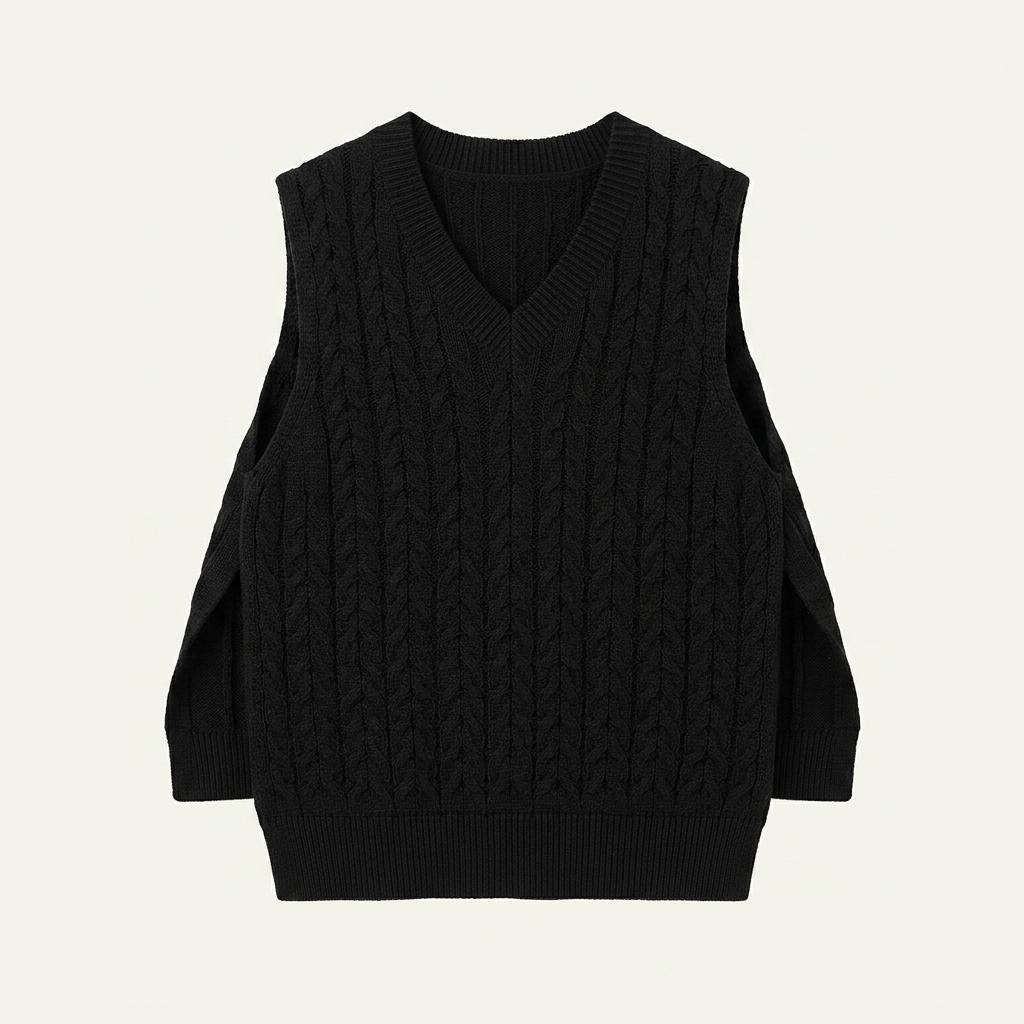 유노이아 Cotton Weave Vest 블랙 1