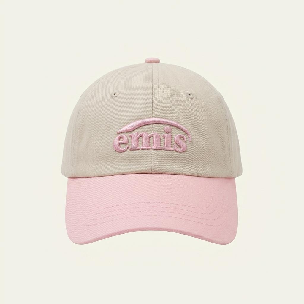 이미스 볼캡 모자 베이지/핑크 1
