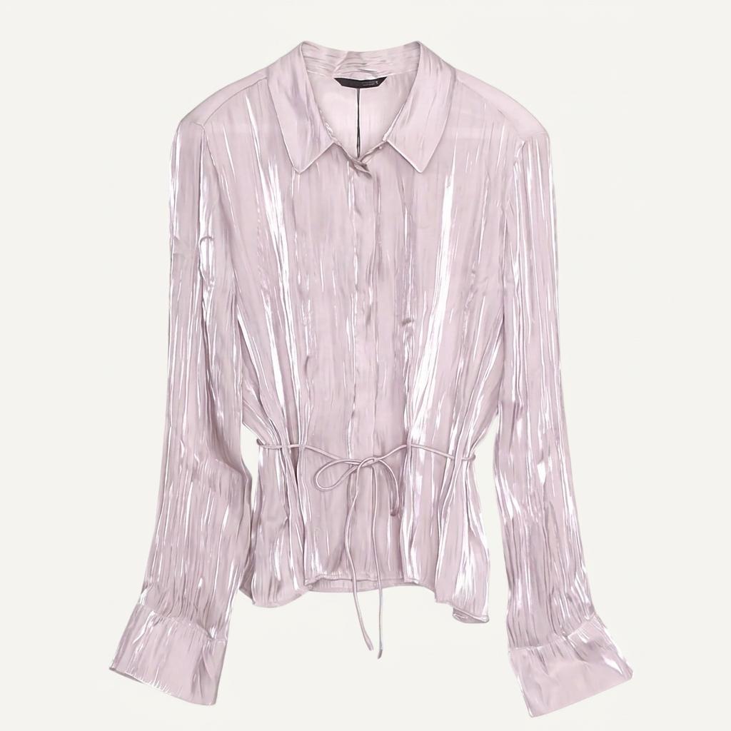 자라 ZARA 라벤더 글로시 블라우스 L (새상품) [A809] 1