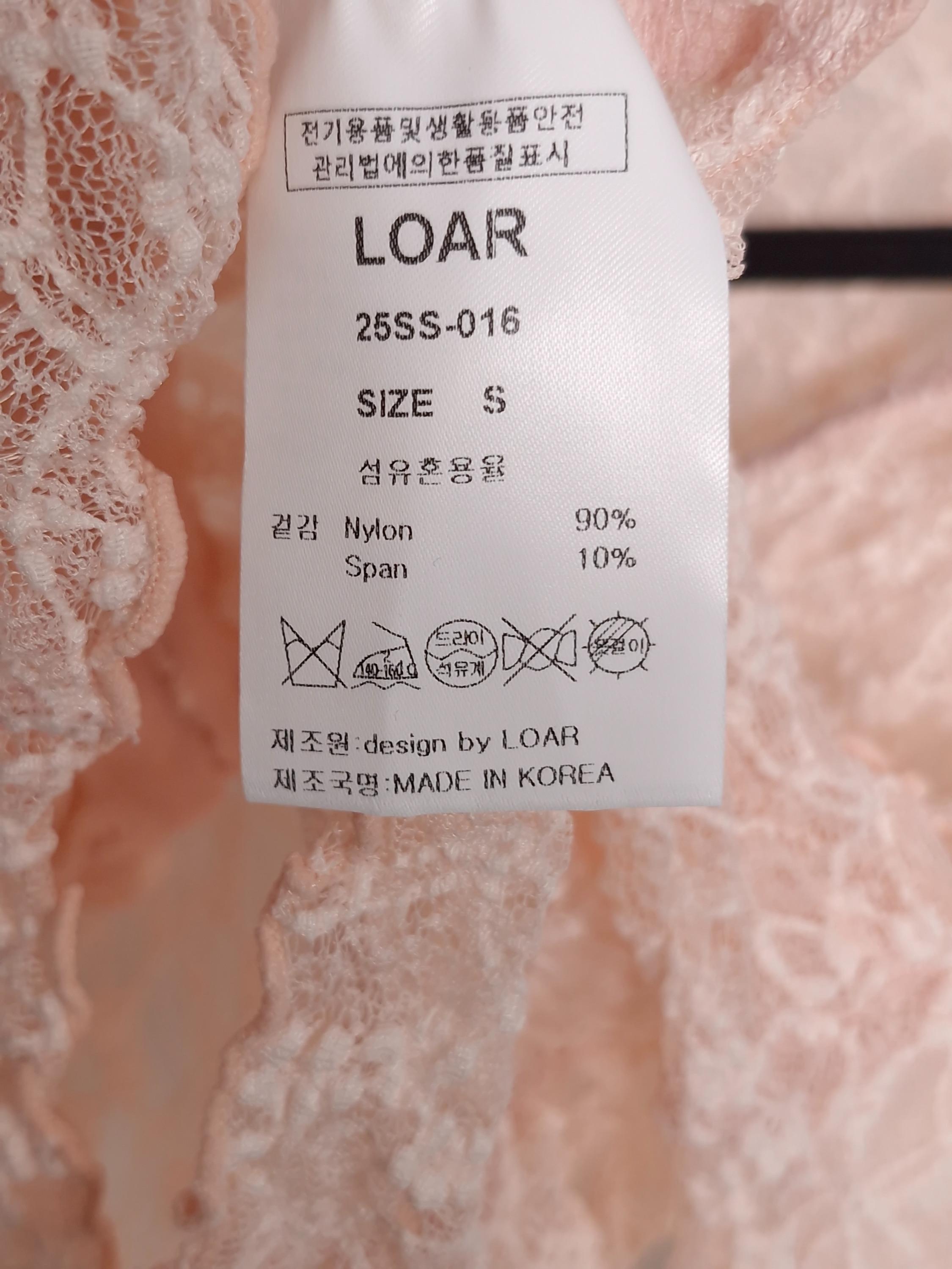 로아르 Loar 핑크 레이스 긴팔티셔츠 S [A811] 6