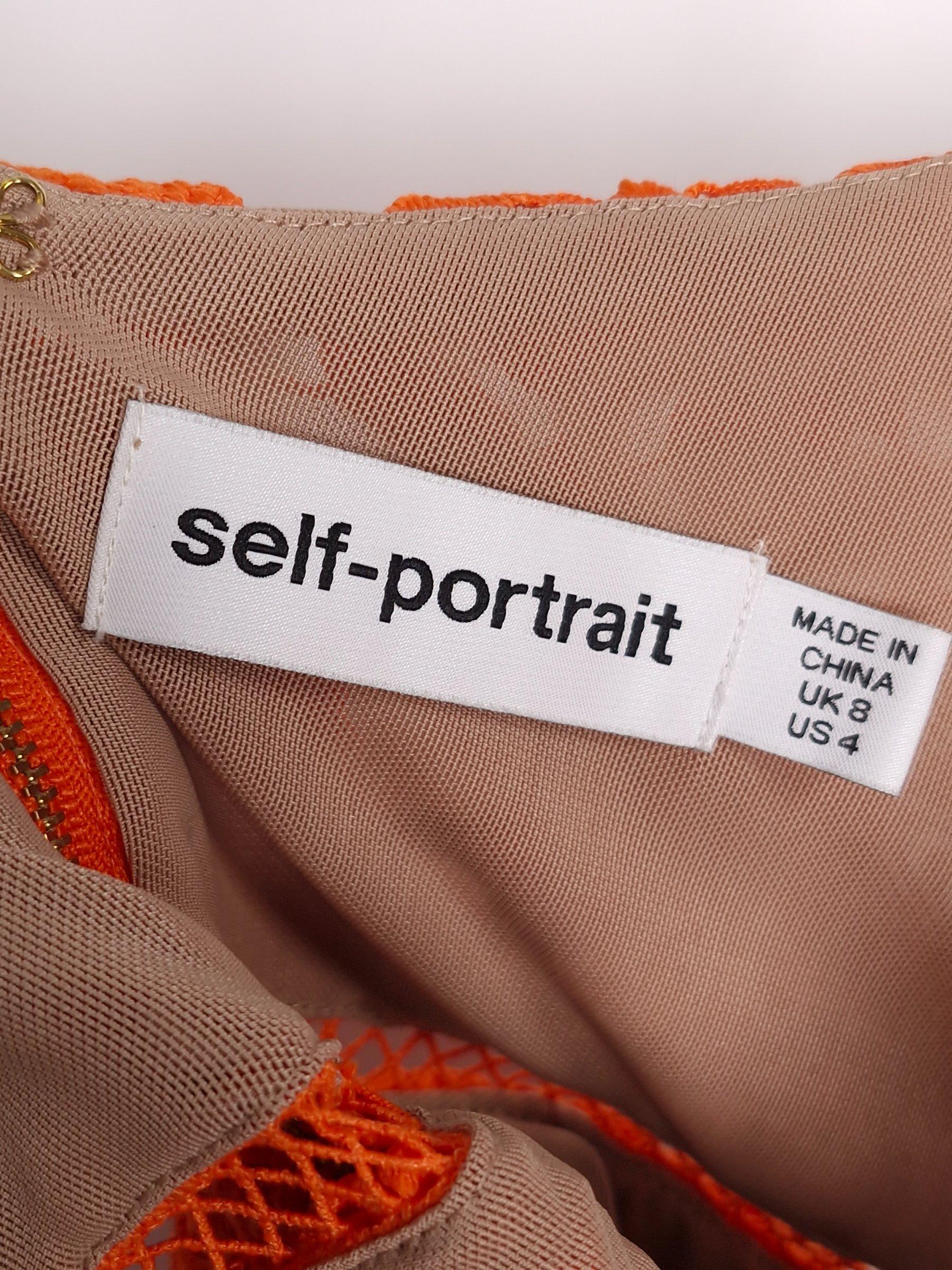셀프 포트레이트 Self-Portrait 오렌지 플라워 미니 원피스 S [A819] 4
