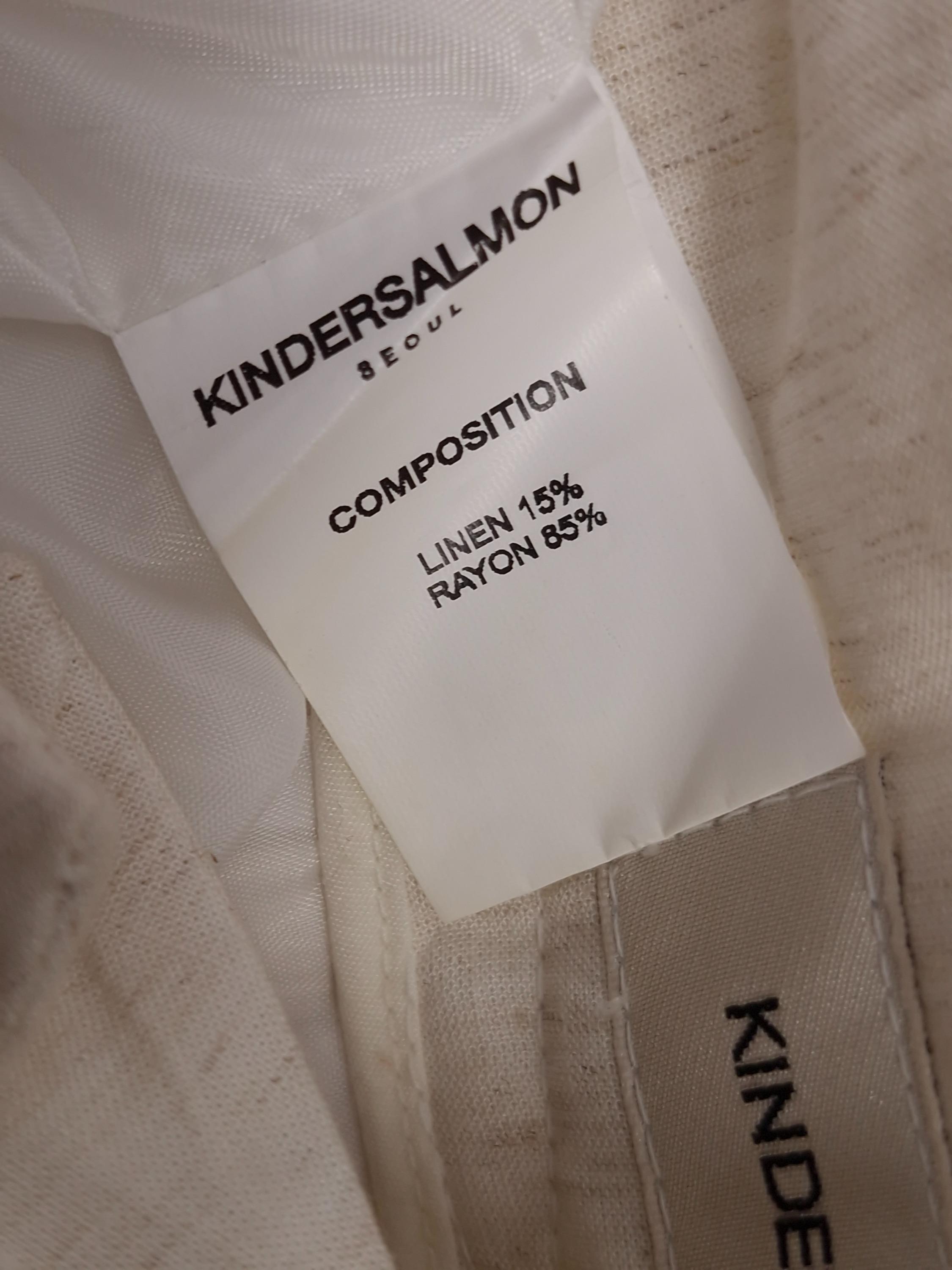 킨더살몬 KINDERSALMON 아이보리 카고 린넨 바지 [A822] 5