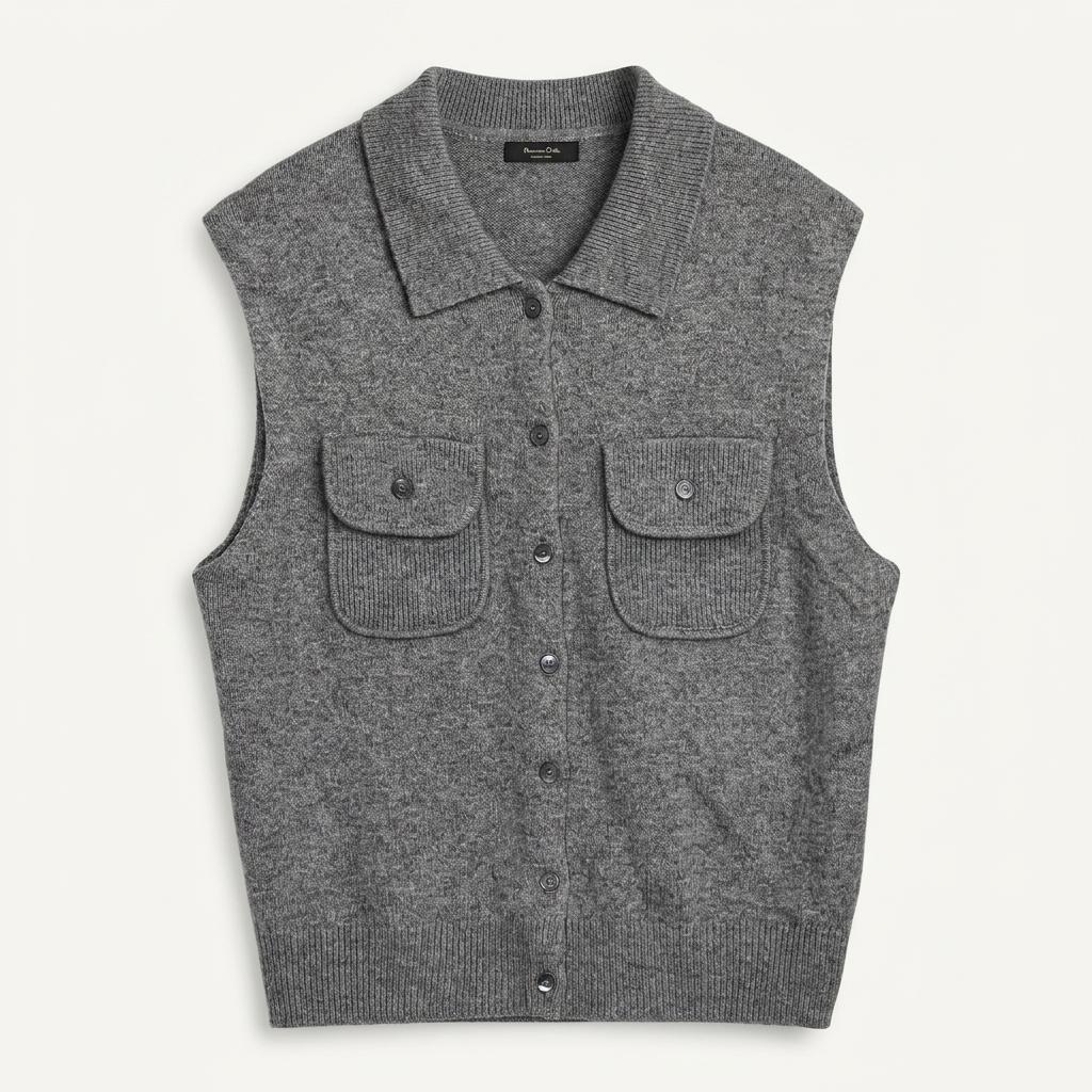 마시모두띠 Massimo Dutti 회색 니트 베스트 S [A833] 1