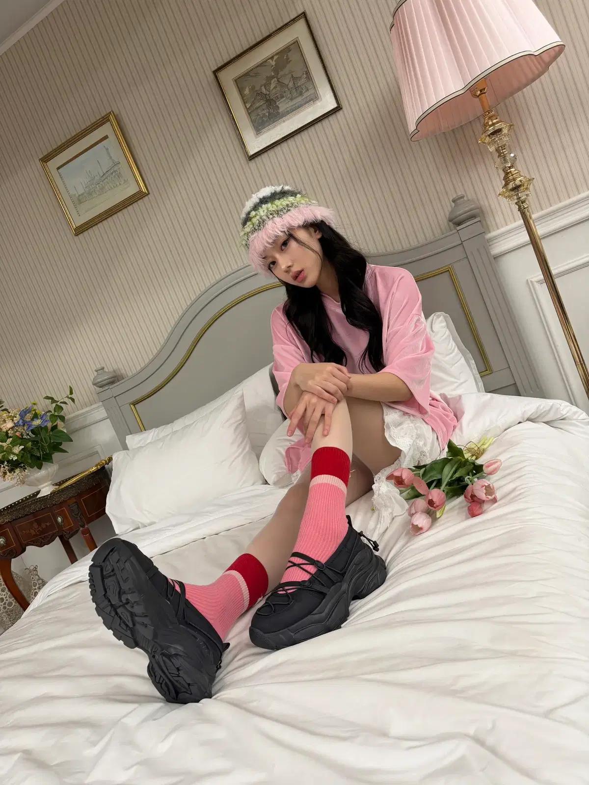 @9584 블랙 225-스토퍼 스니커즈 6cm 러블리 운동화-새상품 5