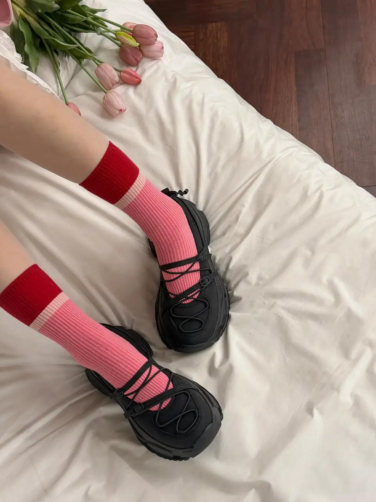 @9584 블랙 225-스토퍼 스니커즈 6cm 러블리 운동화-새상품 6