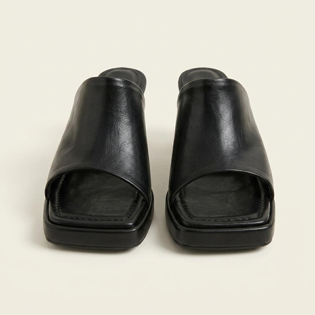 @9477 블랙 225-가보시 7cm 데님 슬리퍼-새상품 1