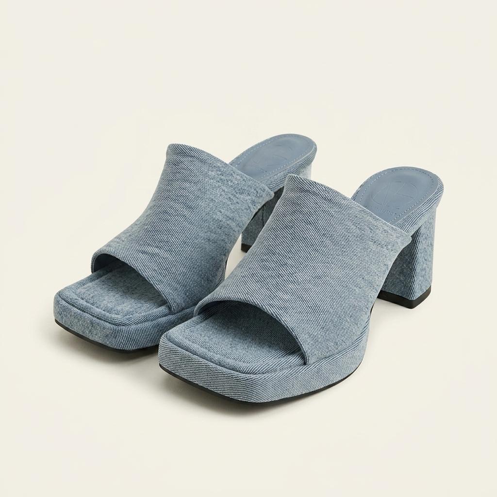 @9477 블루 245-가보시 7cm 데님 슬리퍼-새상품 1