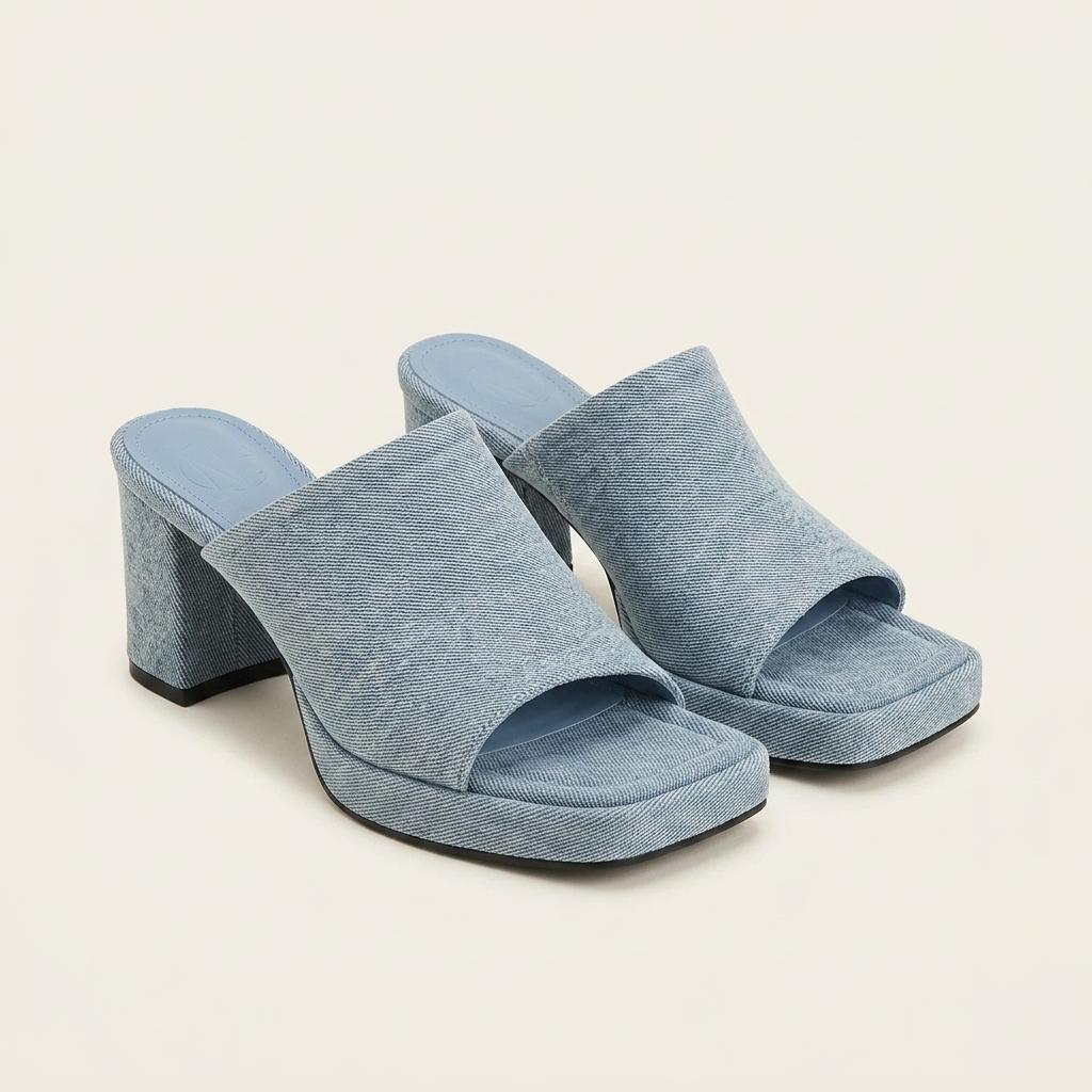 @9477 블루 230-가보시 7cm 데님 슬리퍼-새상품 1