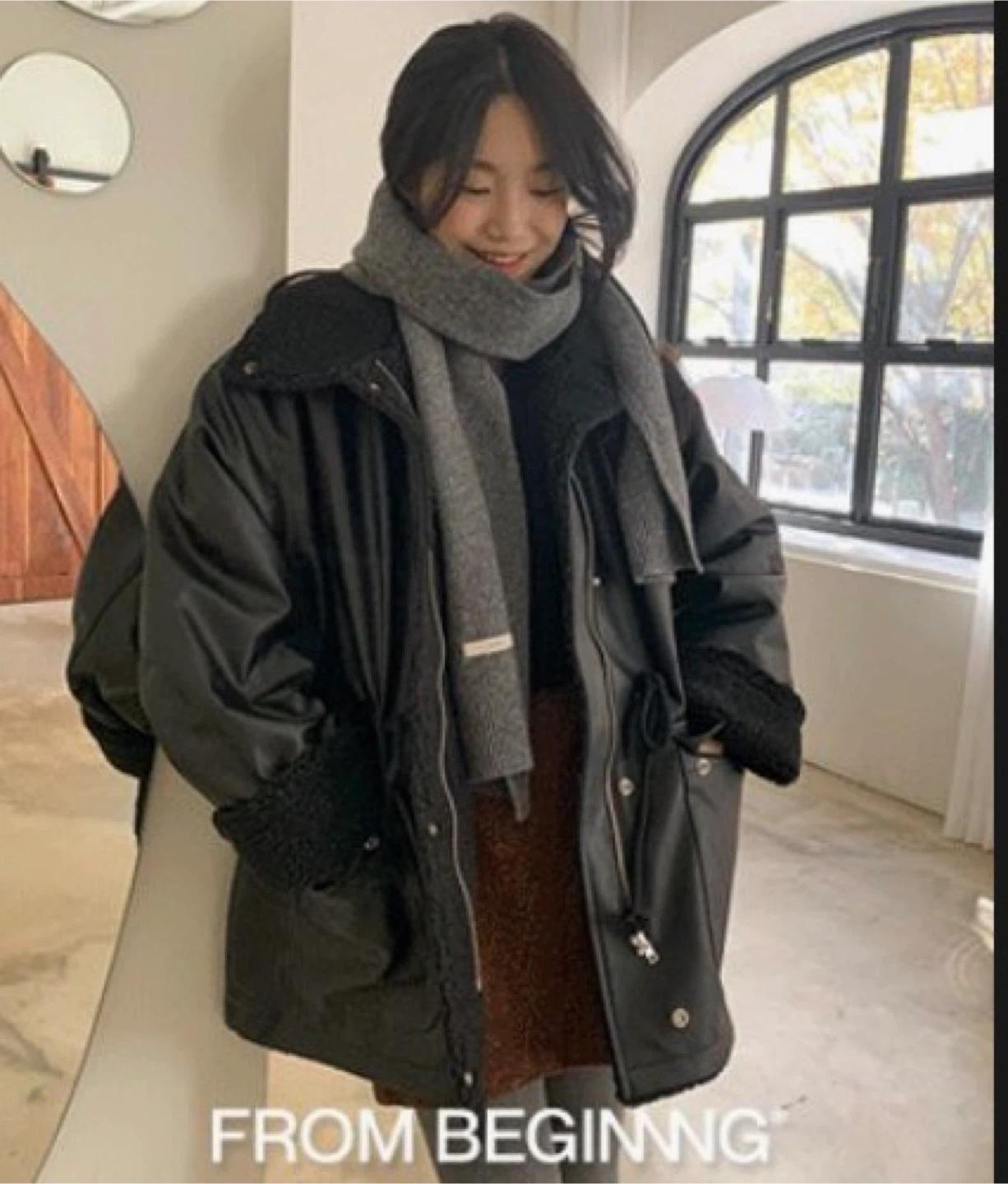 FROM BEGINNING 레더 무스탕 오버핏 자켓 2