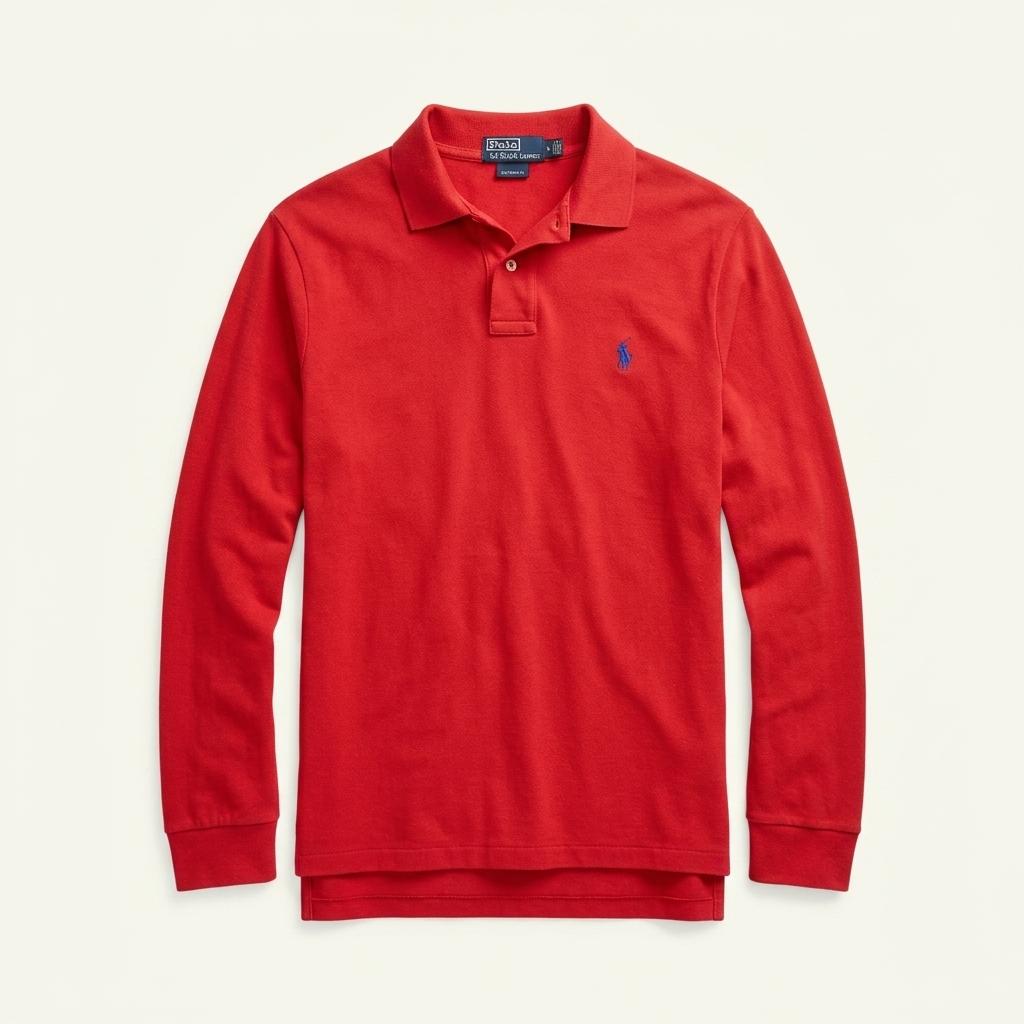 폴로 랄프로렌 커스텀 핏 PK 긴팔 카라 티셔츠 L ~ XL 레드
