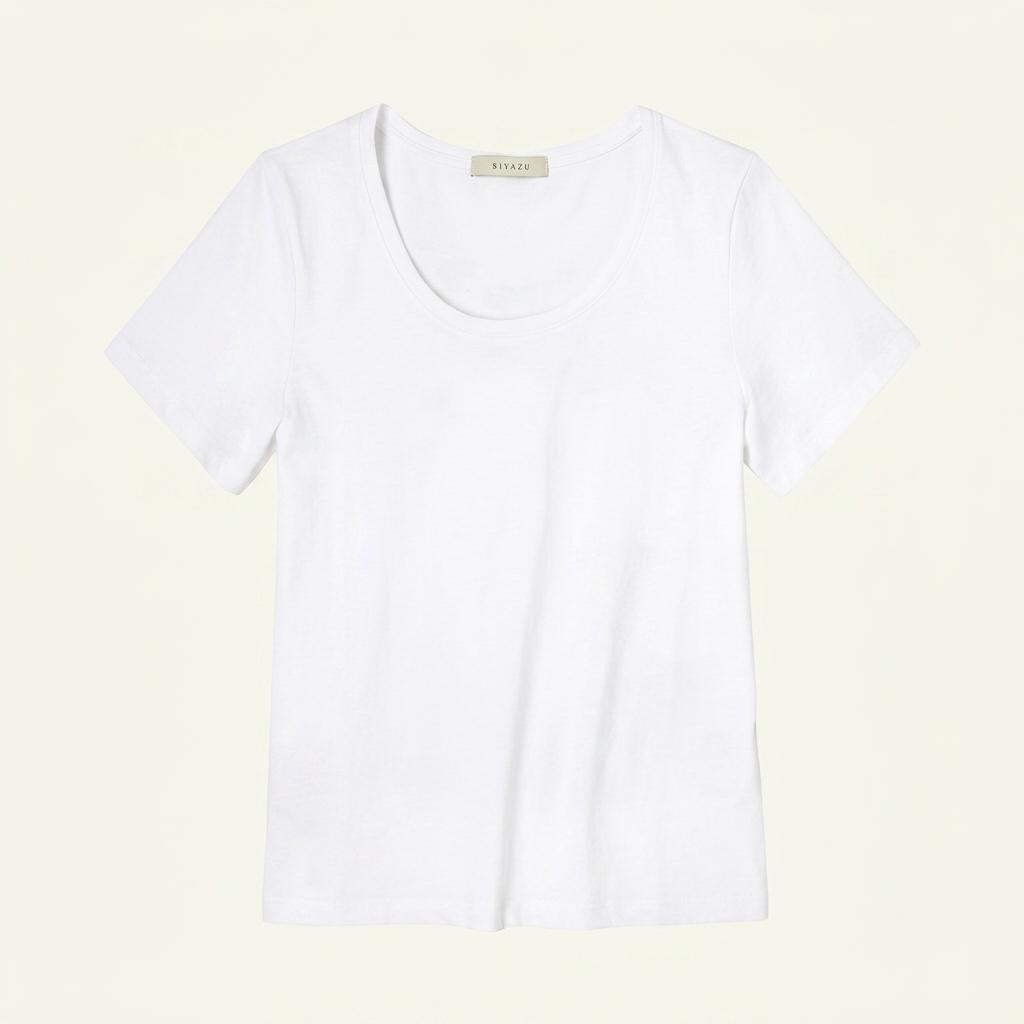 시야쥬 SITP5063 U-neck T-shirt 기본 반팔티 (White/흰색)