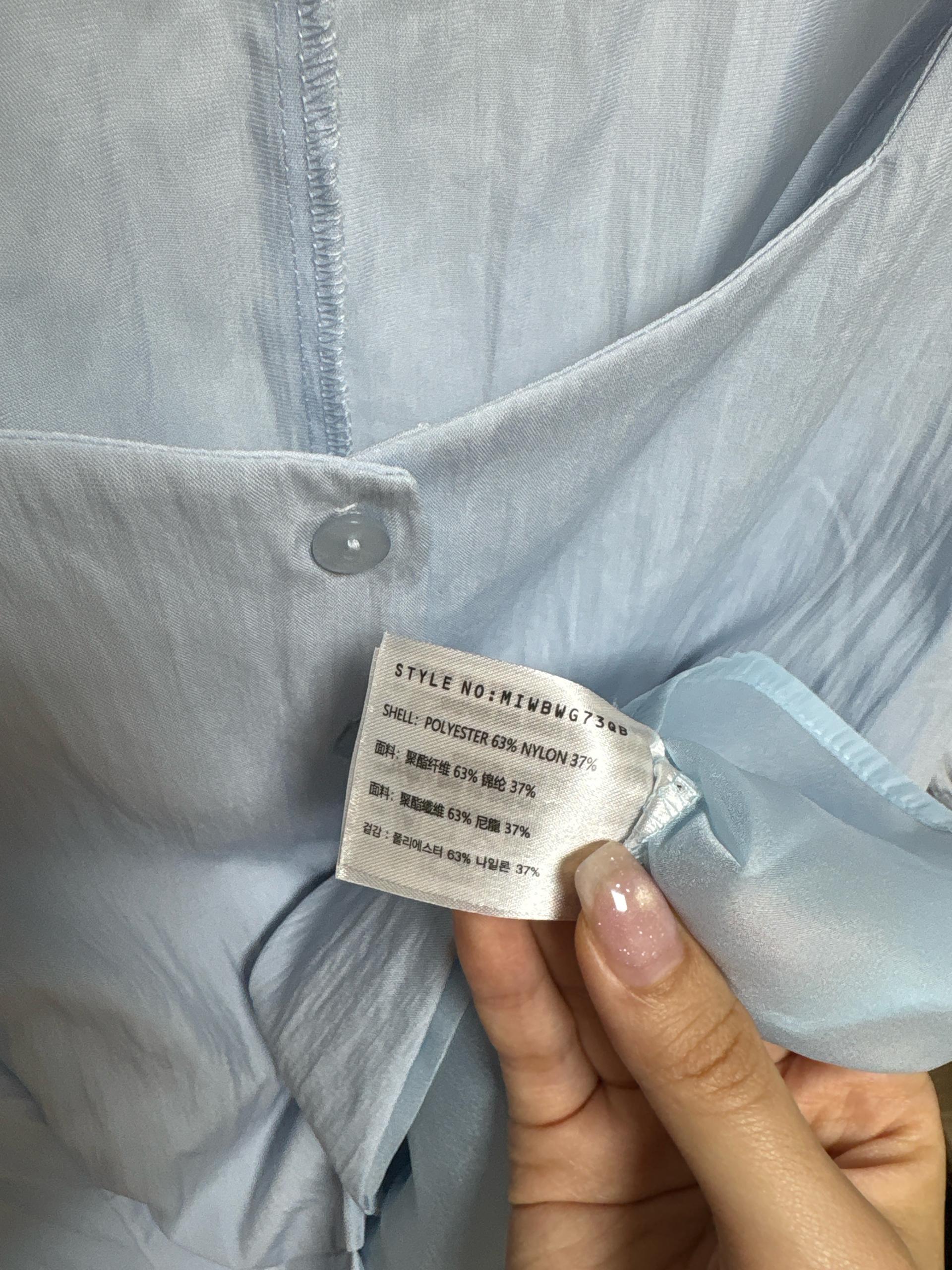 MIXXO 스퀘어넥 퍼프 반팔 블라우스 스카이블루 5