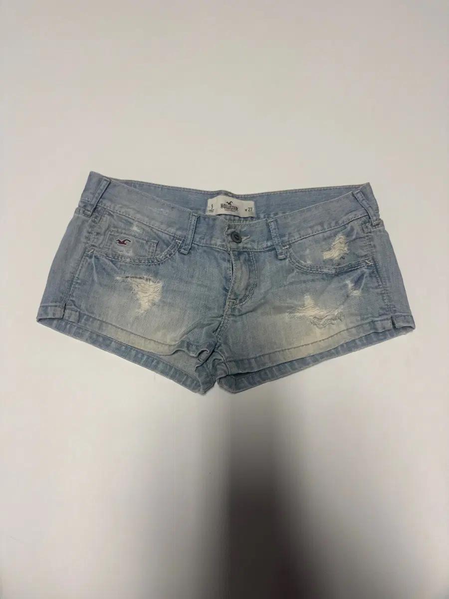 여성 홀리스터 빈티지 연청 찢청 데님 숏팬츠 27 2