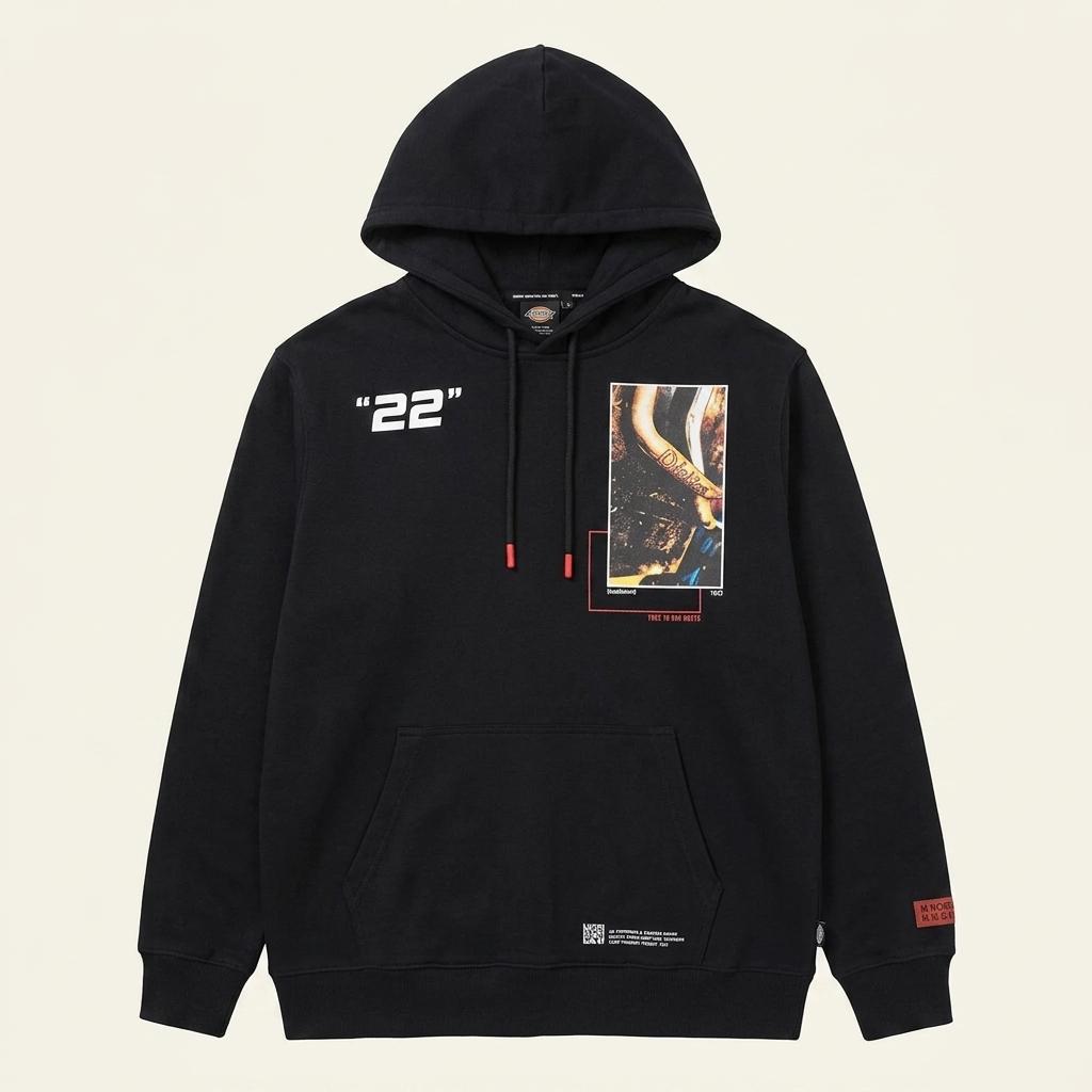 DICKIES 00'S 패치워크 그래픽 후드티 L 1