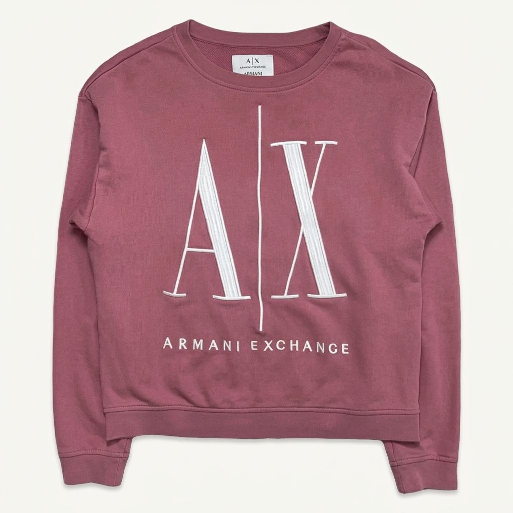 ARMANI EXCHANGE 빅로고 맨투맨 핑크 S