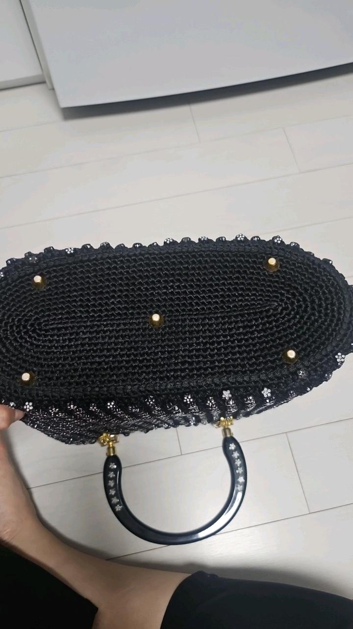 빈티지 플라워 비즈 자수 토트백 4