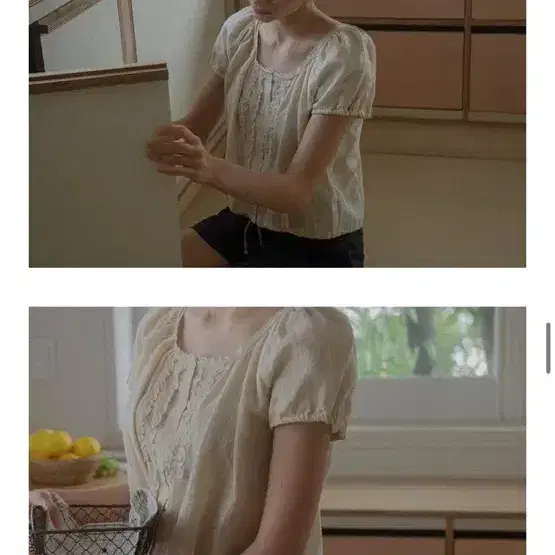 유라고 스퀘어 레이스 블라우스 2