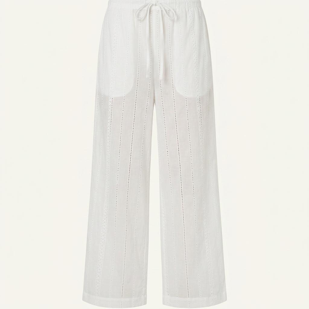 론론 EYELET SHEER COTTEN STRING PANTS WHITE 1