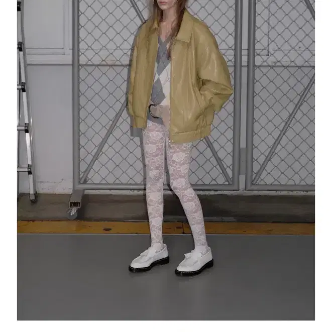 오버듀플레어 VINTAGE LEATHER BLOUSON JACKET_MUSTARD 4