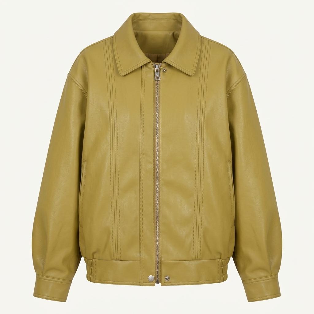 오버듀플레어 VINTAGE LEATHER BLOUSON JACKET_MUSTARD 1