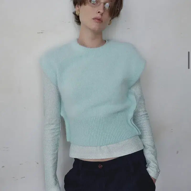 오버듀플레어 ANGORA KNIT VEST_MINT 3