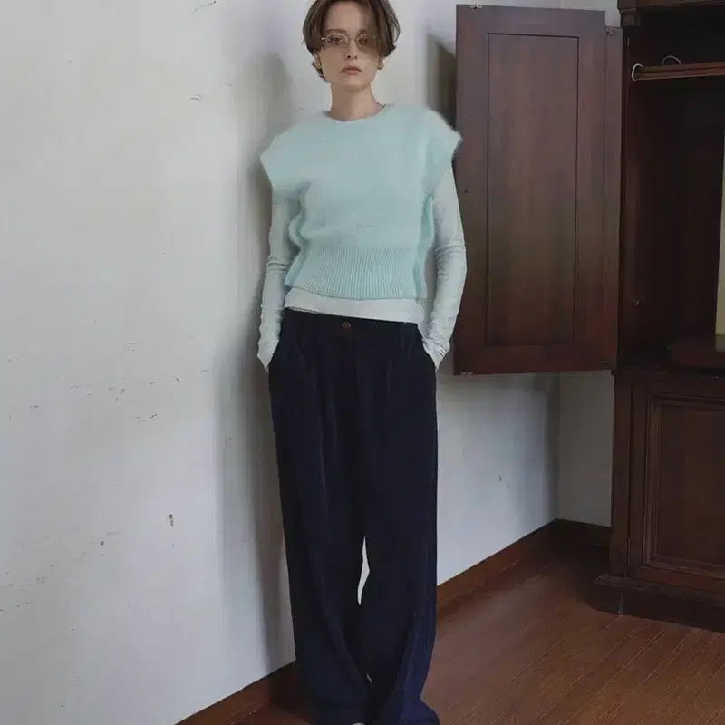 오버듀플레어 ANGORA KNIT VEST_MINT 2