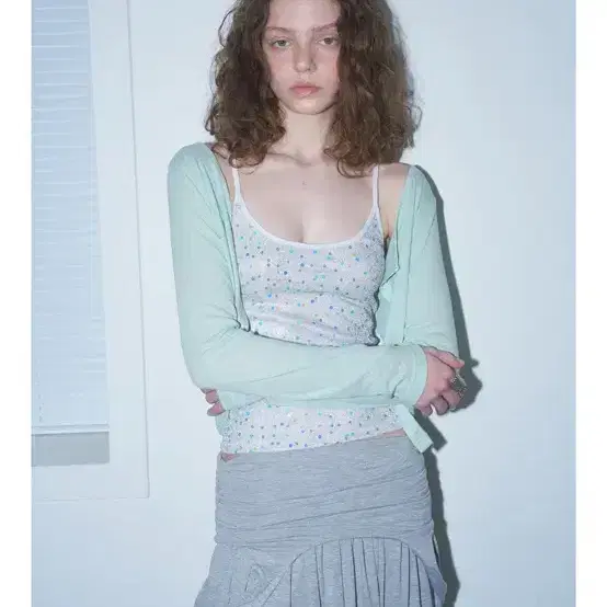 오버듀플레어 WIDE NECK MINI CARDIGAN_MINT 가디건 3