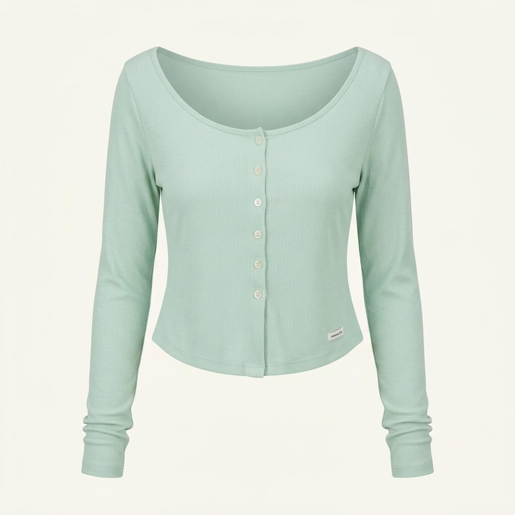 오버듀플레어 WIDE NECK MINI CARDIGAN_MINT 가디건 1